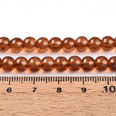 Transparent Spray Painted Glass Bead Strands DGLA-R050-6mm-12-1