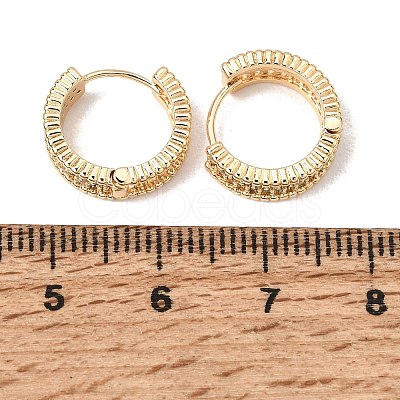 Brass Micro Pave Cubic Zirconia Hoop Earrings KK-CBACA55-01G-1