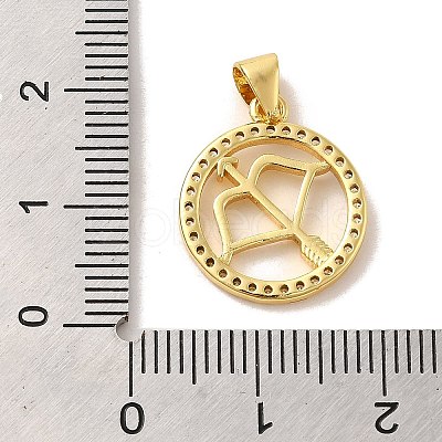 Zodiac Theme Brass Micro Pave Cubic Zirconia Pendants KK-M273-05K-G-1