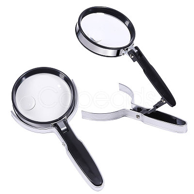 Round Acrylic Portable Clip-On Magnifying Glass AJEW-WH0673-22-1