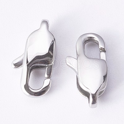 Tarnish Resistant 304 Stainless Steel Lobster Claw Clasps STAS-P190-06-1