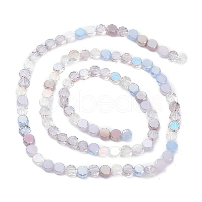 Gradient Color Electroplate Glass Bead Strands X1-GLAA-E042-03A-1