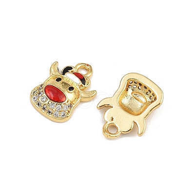 Brass Micro Pave Cubic Zirconia Charms LS-KK-Z129-01G-03-1