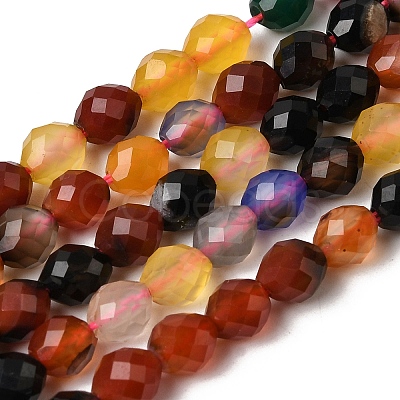 Dyed & Heated Natural Agate Beads Strands G-K376-F21-01-1