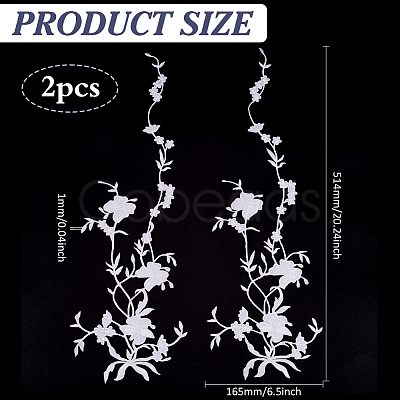 Polyester Embroidery Flower Lace Appliques DIY-WH0504-262-1