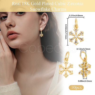 10Pcs Rack Plating Brass Micro Pave Clear Cubic Zirconia Pendants KK-BBC0021-55-1