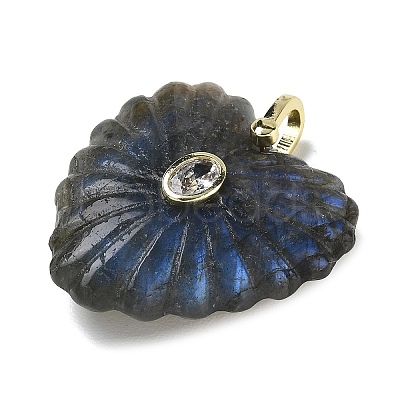 Natural Labradorite Carved Pendants G-C276-01G-10-1