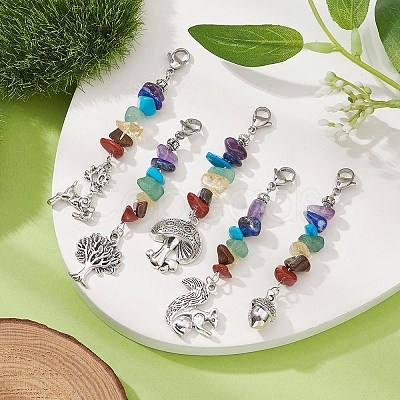 Autumn Theme Tibetan Style Alloy Pendants Decoration HJEW-JM01207-1