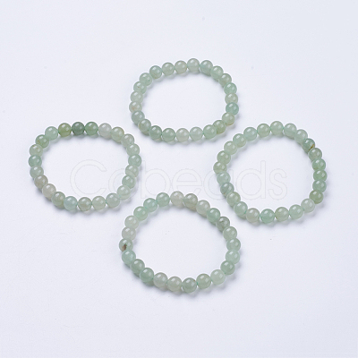 Natural Green Aventurine Beaded Stretch Bracelets BJEW-I253-8mm-10-1