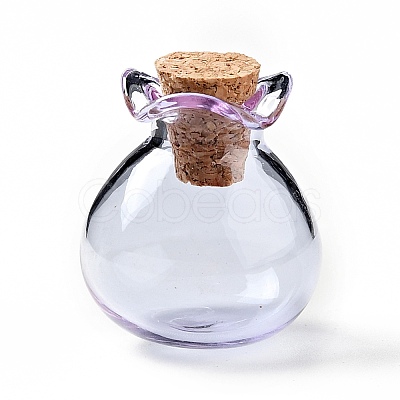 Lucky Bag Shape Glass Cork Bottles Ornament LS-AJEW-A039-02F-1