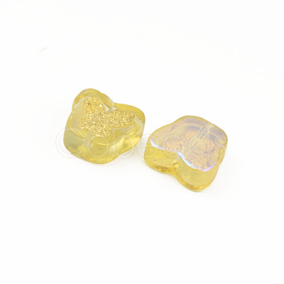 Electroplate Transparent Handmade Lampwork Beads LAMP-Q032-04D-1