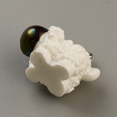 Imitation Animal Resin Pendants RESI-CJC0023-09B-1
