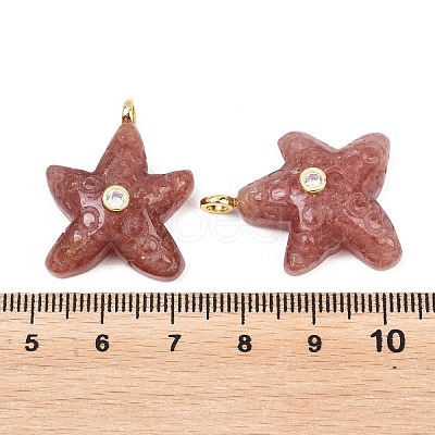 Natural Strawberry Quartz Pendants G-H353-01G-04-1