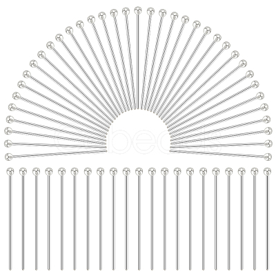 60Pcs 925 Sterling Silver Head Pins STER-PH0001-87-1