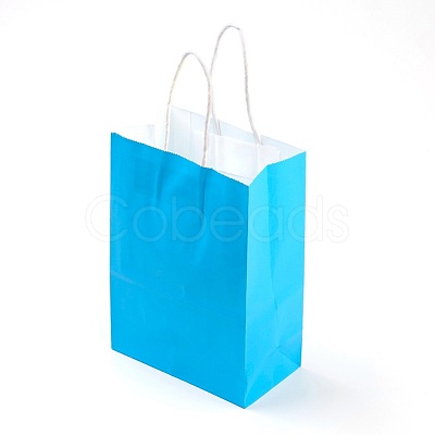 Pure Color Kraft Paper Bags AJEW-G020-D-01-1