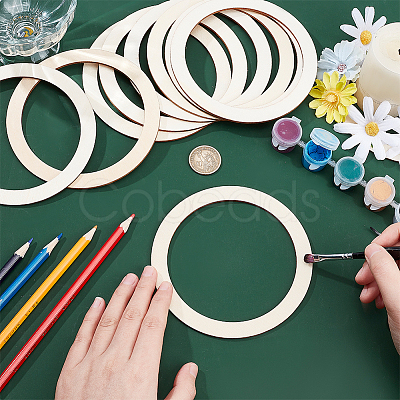 Unfinished Wooden Pieces Rings Shape DIY-WH0349-06-1