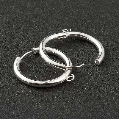 201 Stainless Steel Huggie Hoop Earring Findings STAS-P283-01M-S-1