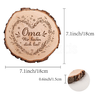 Carved Wood Round Sheets AJEW-WH0362-005-1