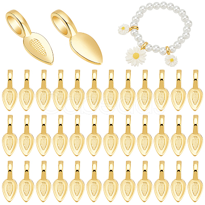 50Pcs Alloy Glue-on Flat Pad Bails FIND-PH0020-14-1