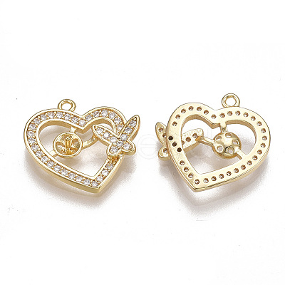 Brass Micro Pave Cubic Zirconia Peg Bails Pendants LS-KK-T038-359G-1