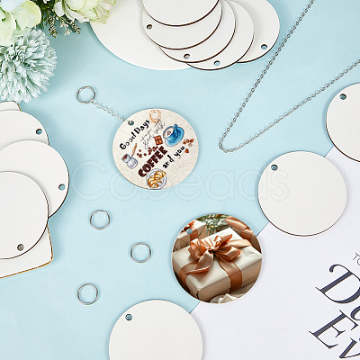 35Pcs MDF(Medium Density Fiberboard) Pendants FIND-SP0003-71-1