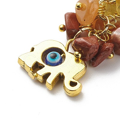 Chakra Natural Gemstone Chip Bead Keychain KEYC-JKC00415-01-1