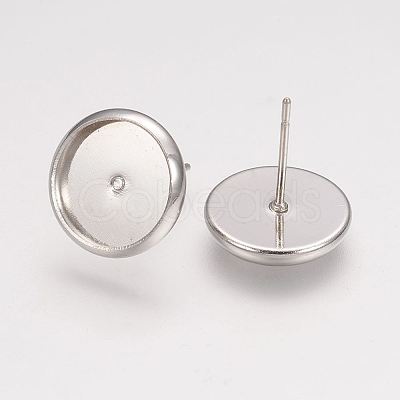 Brass Stud Earring Settings X-KK-H021-1N-NF-1
