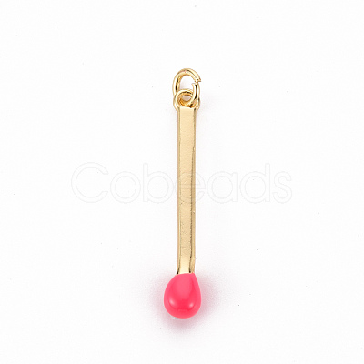 Brass Enamel Pendants KK-S362-032F-NR-1
