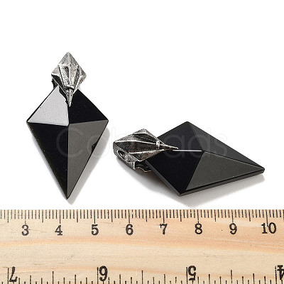 Natural Obsidian Pendants G-K338-10AS-08-1