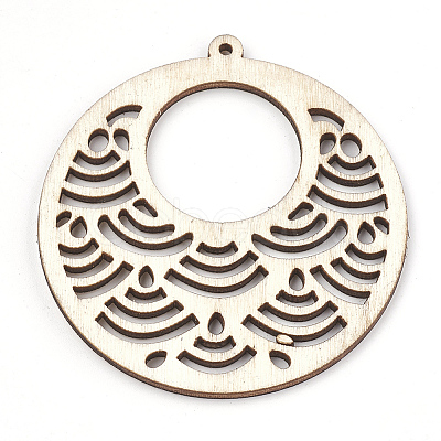 Undyed Wood Big Pendants X-WOOD-T008-41-1