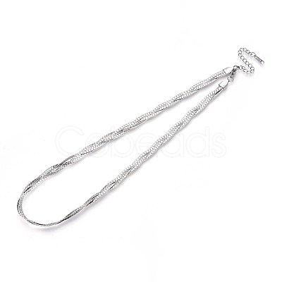 5.5MM 304 Stainless Steel Braided Cuban Link Chain Necklaces NJEW-N058-03P-1