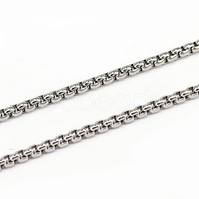 Tarnish Resistant 304 Stainless Steel Box Chains CHS-L001-29-2mm-1