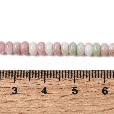 Cracked Opaque Glass Beads Strand GLAA-D306-A02-1