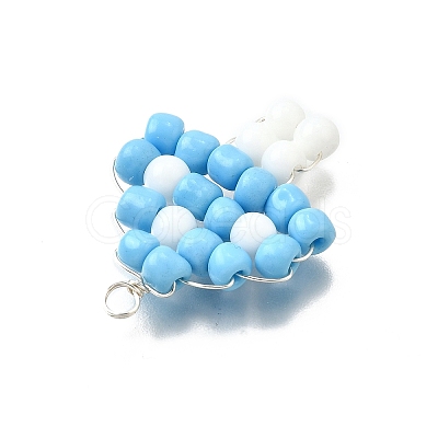 Glass Seed Bead Pendants PALLOY-TA00278-1
