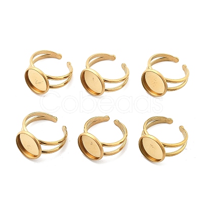 Ion Plating(IP) 304 Stainless Steel Cuff Ring Settings STAS-E202-02C-G-1