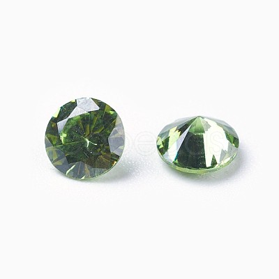 Cubic Zirconia Pointed Back Cabochons ZIRC-WH0001-B09-1