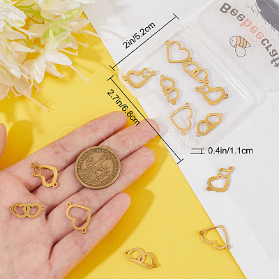15Pcs 3 Styles 304 Stainless Steel Connector Charms STAS-BBC0002-21-1