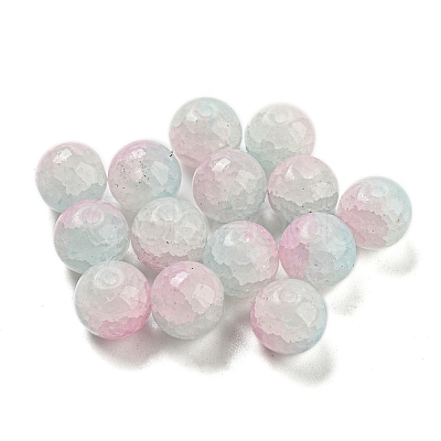 Transparent Spray Painting Crackle Glass Beads GLAA-L046-01A-03-1