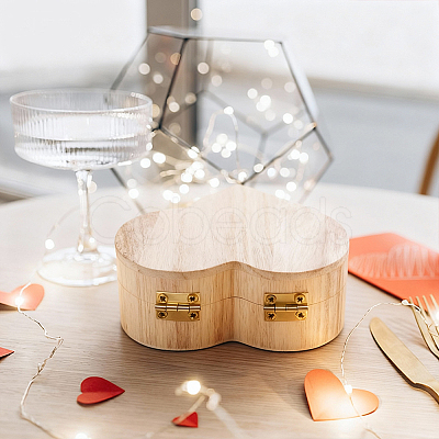 Heart Wood Jewelry Storage Boxes AJEW-CL0005-26-1