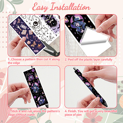 12Pcs Plastic Rub on Transfer Stickers DIY-WH0611-016-1
