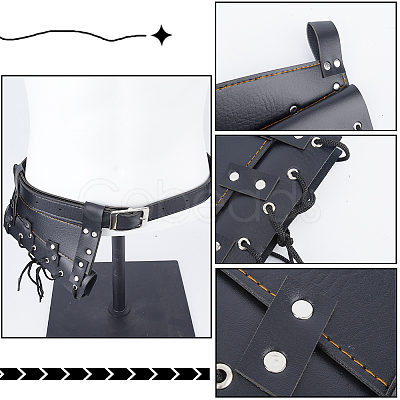 PU Leather with Alloy Waist Fencing Sheath AJEW-WH0419-04B-1