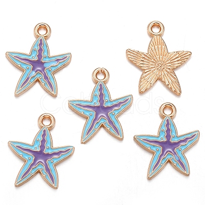 Sea Animal Alloy Enamel Pendants PW-WGE87A6-04-1