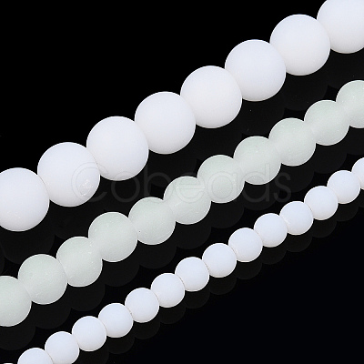 Imitation Jade Glass Beads Strands GLAA-T032-J8mm-MD01-1