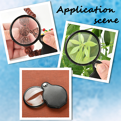 4Pcs Magnifying Glass AJEW-SP0002-48-1