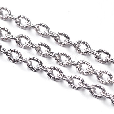 Lead Free & Nickel Free Iron Textured Cable Chains CHT104Y-NF-1