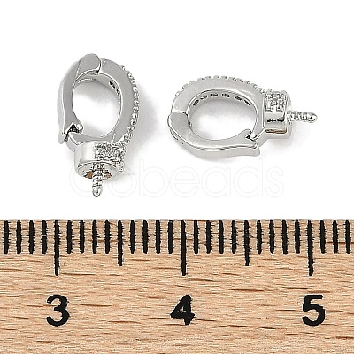 Brass Micro Pave Clear Cubic Zirconia Fold Over Clasps KK-I719-32P-1