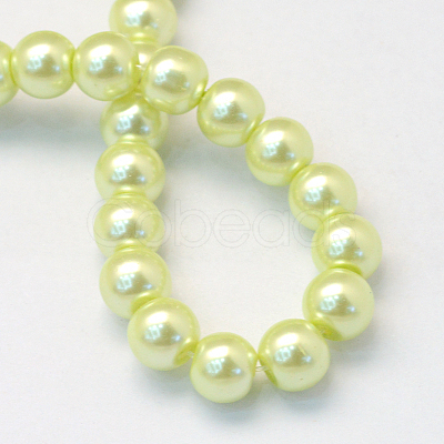 Baking Paint Pearlized Glass Pearl Round Bead Strands HY-Q003-6mm-46-1