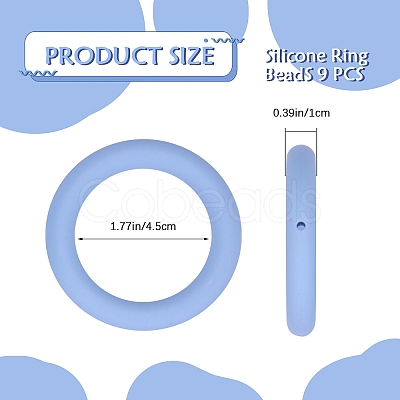 9Pcs Ring Food Grade Eco-Friendly Silicone Focal Beads JX895D-1