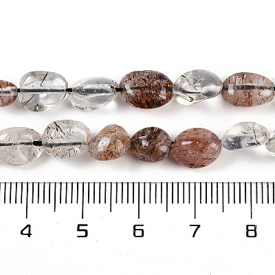 Natural Black Gold Rutilated Quartz Beads Strands G-P497-01A-16-1