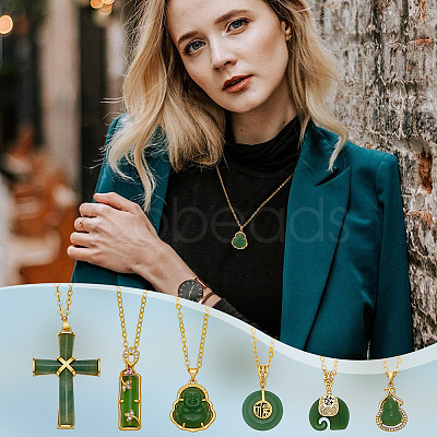 6Pcs Brass Chains Necklaces NJEW-OC00007-1